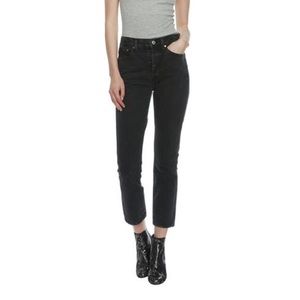 Re/Done Originals Double Needle Crop Washed Black